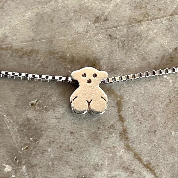 Signed TOUS Iconic Bear Sterling Silver 925 Sweet Dolls Bear Pendant Necklace - Picture 12 of 16